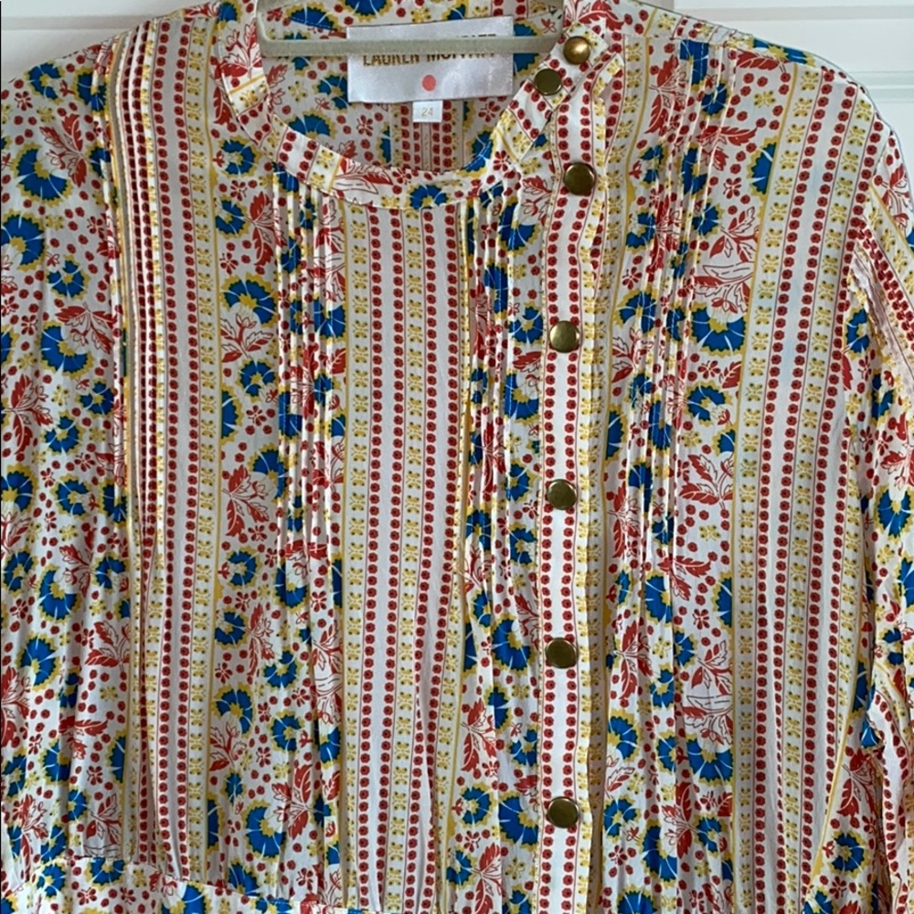 Lauren Moffatt silk snap front dress Anthropologie - Picture 2 of 3